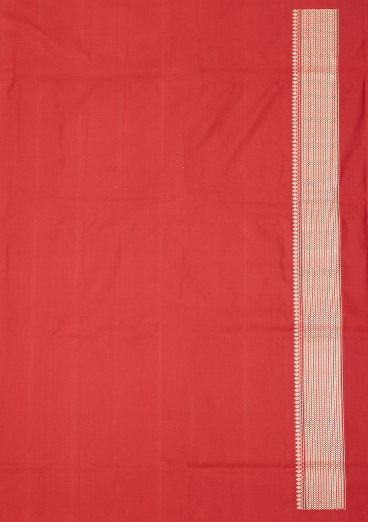 Red Zariwork Pure Silk Saree-Koskii