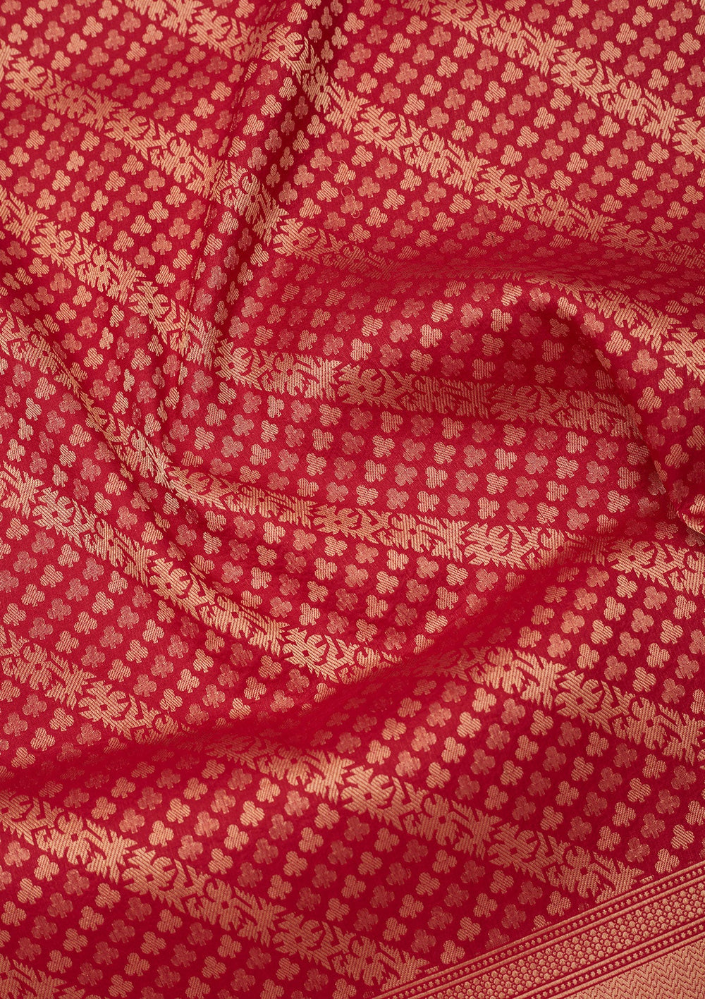 Red Zariwork Pure Silk Saree-Koskii