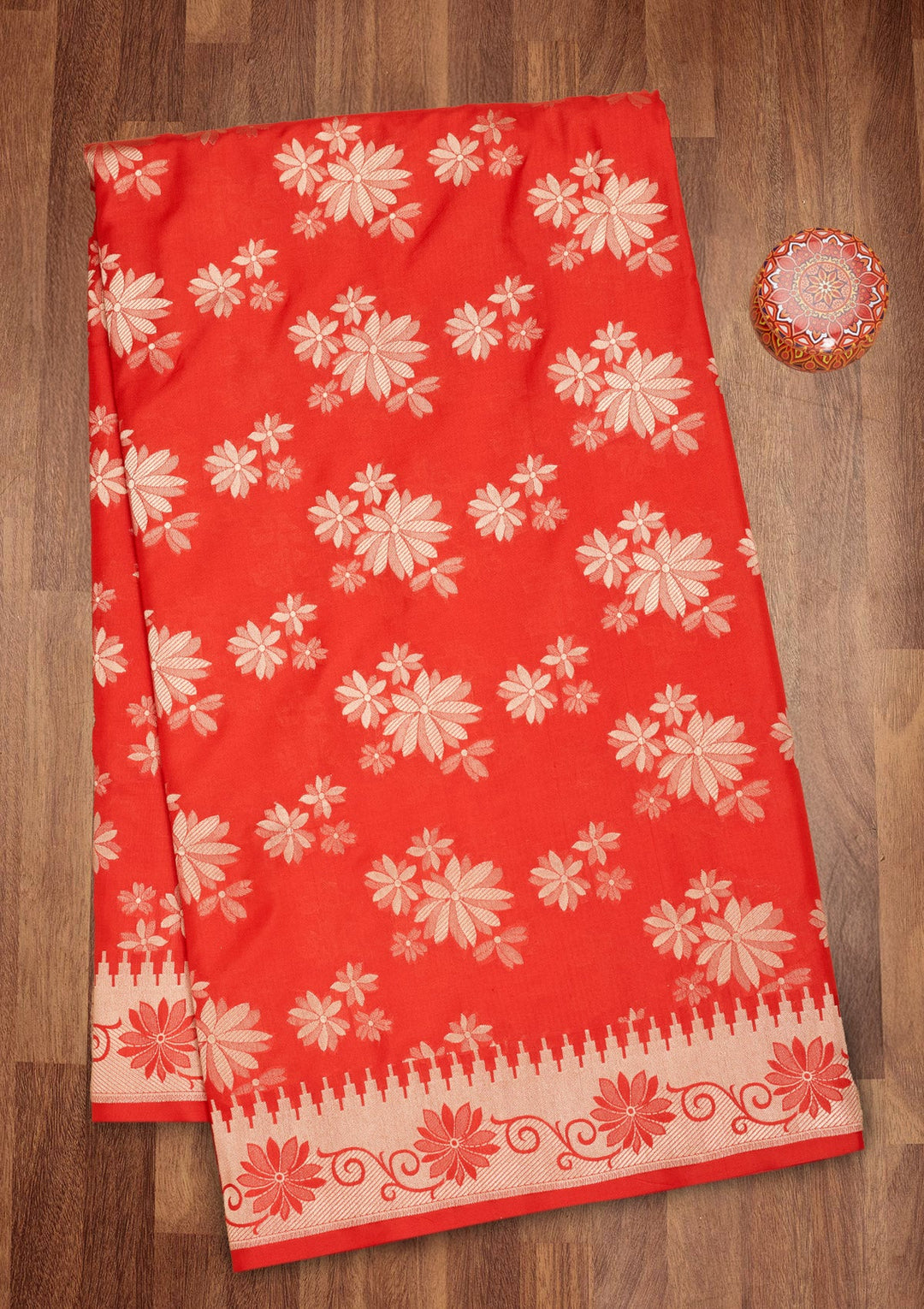 Red Zariwork Pure Silk Saree-Koskii