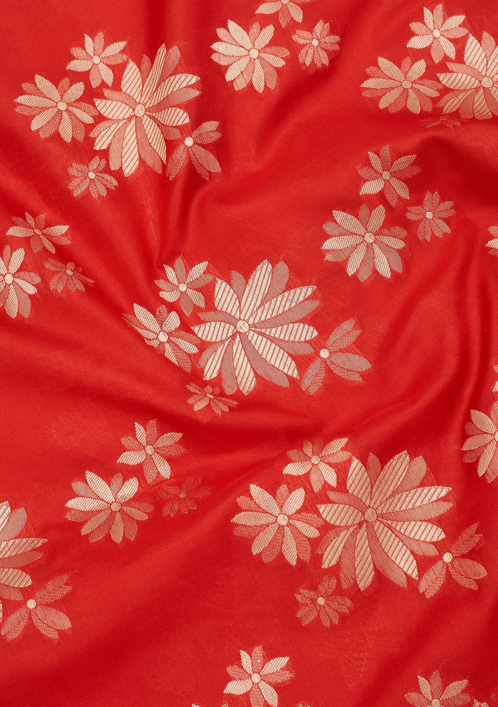 Red Zariwork Pure Silk Saree-Koskii