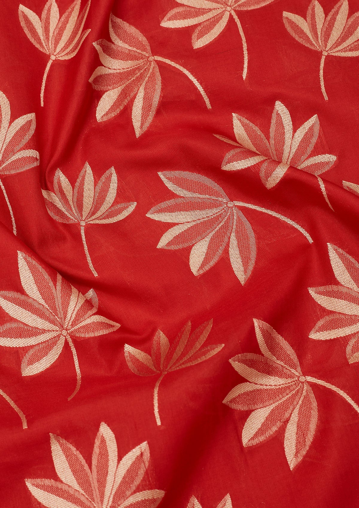 Red Zariwork Pure Silk Saree-Koskii