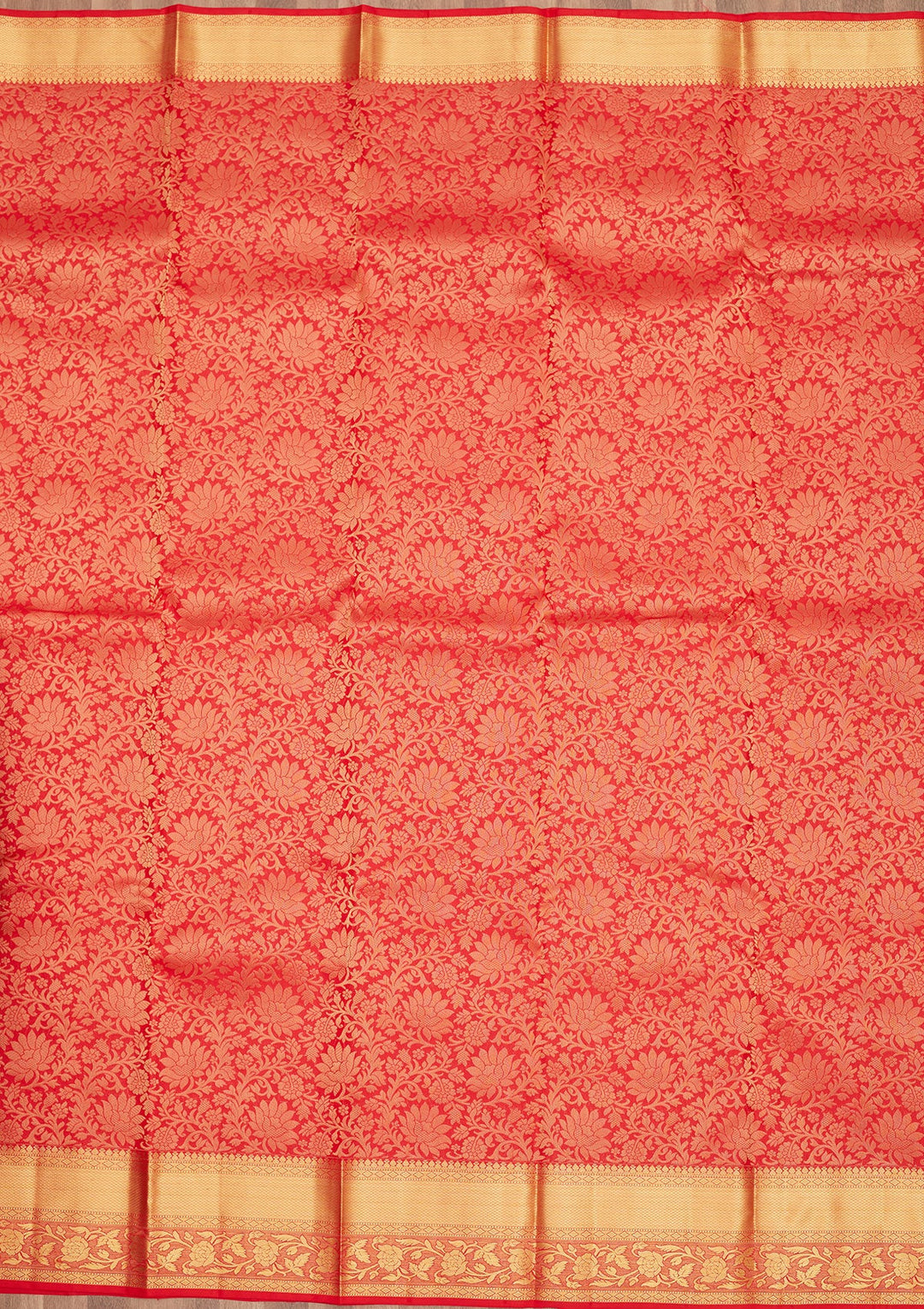 Red Zariwork Pure Silk Saree-Koskii