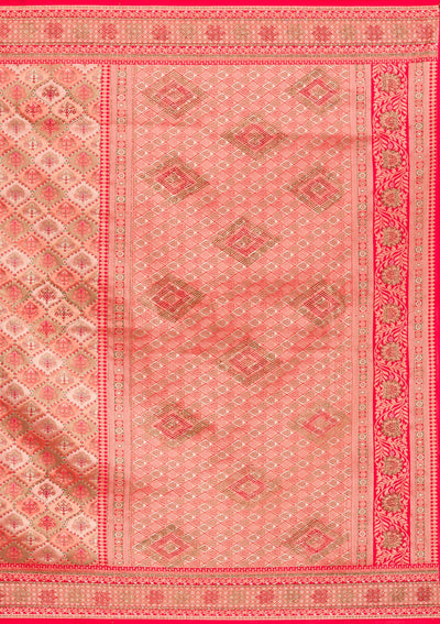 Red Zariwork Raw Silk Saree-Koskii