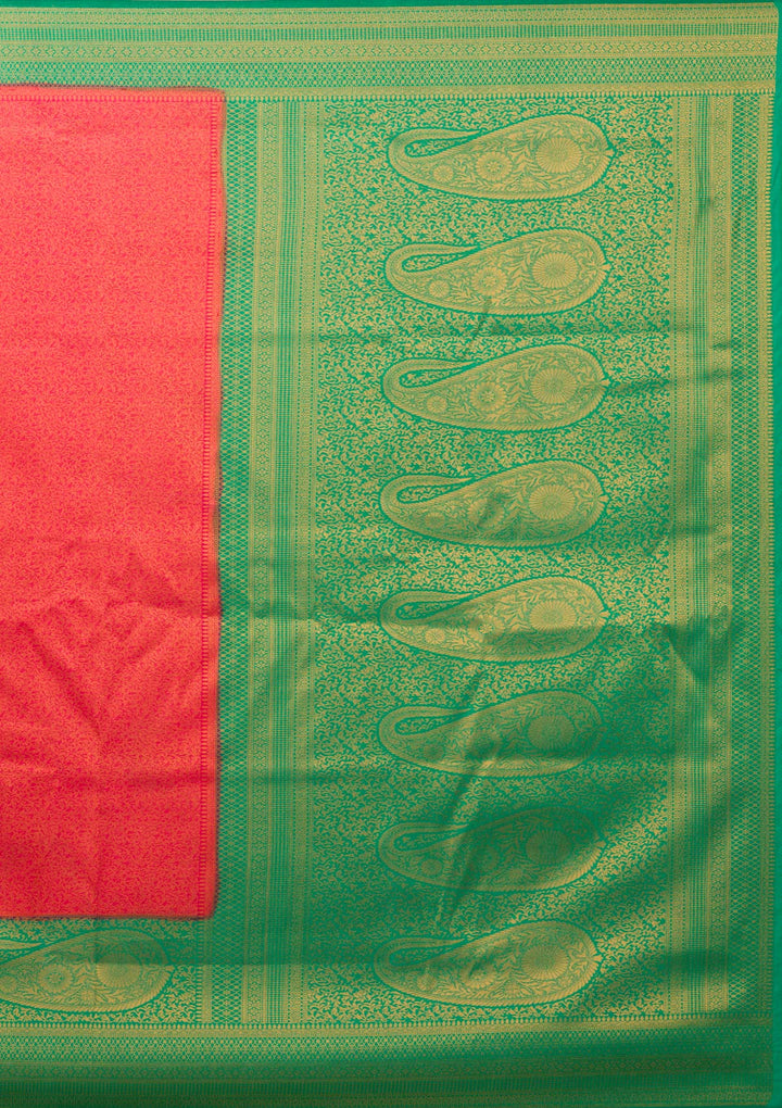 Red Zariwork Soft Silk Saree-Koskii