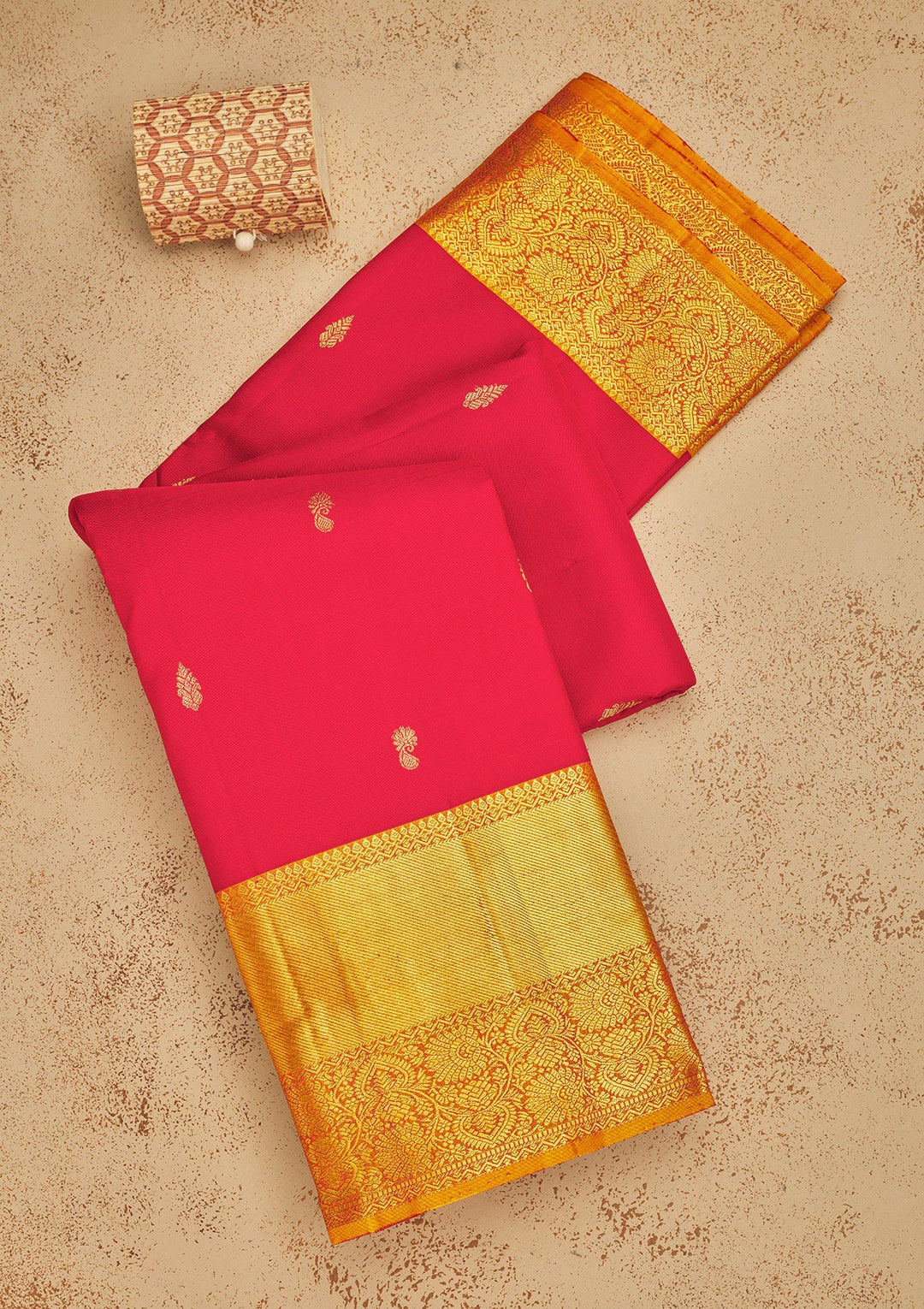 Red Zariwork Pure Silk Saree-Koskii