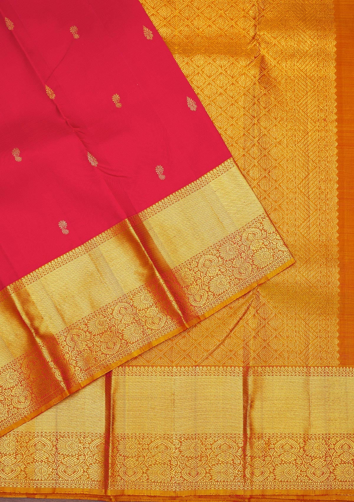 Red Zariwork Pure Silk Saree-Koskii