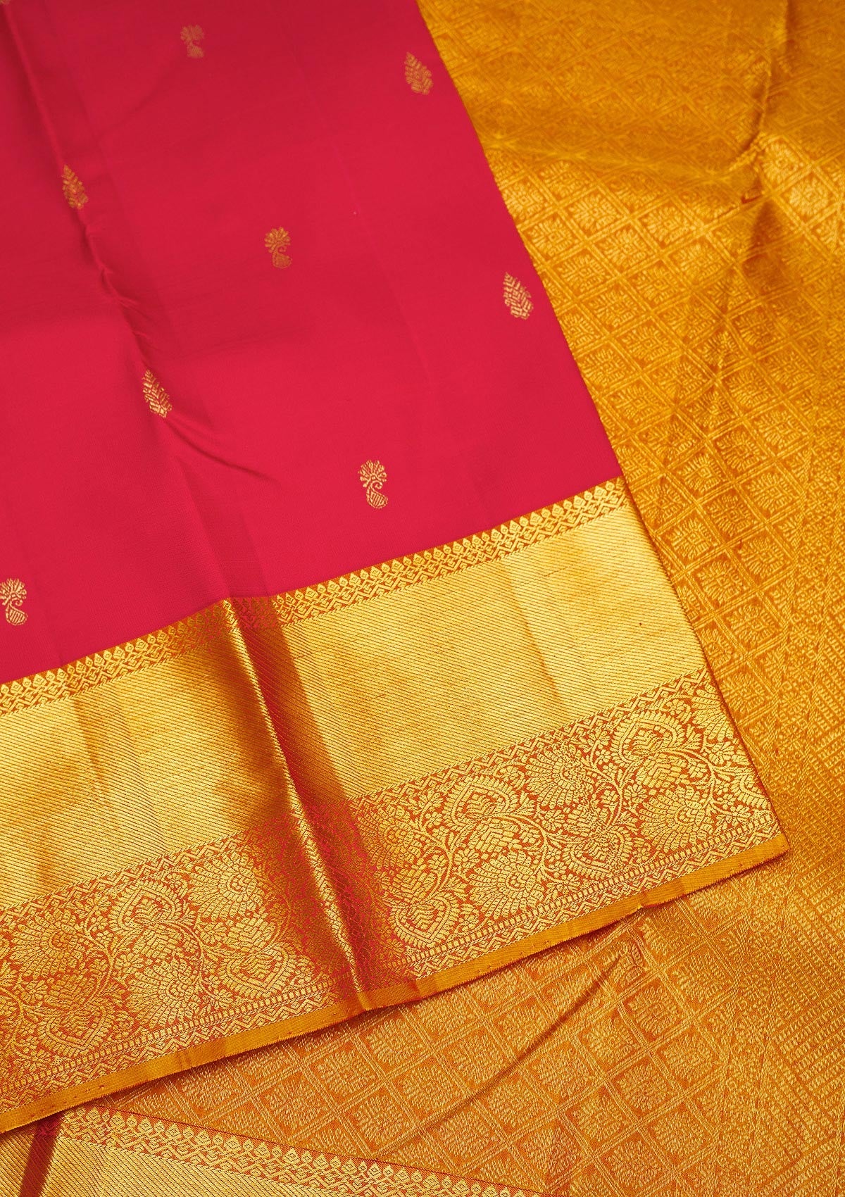 Red Zariwork Pure Silk Saree-Koskii