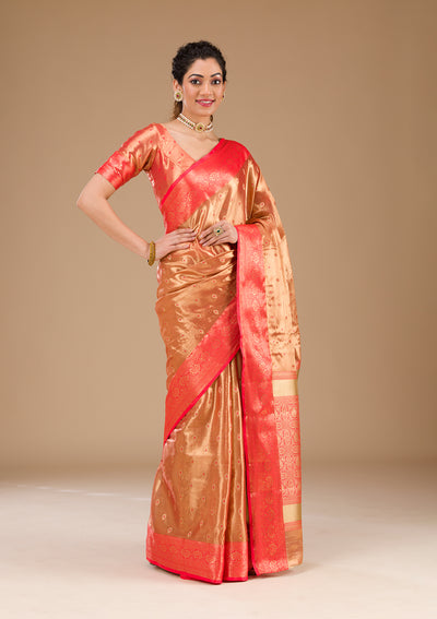 Red Zariwork Tissue Saree