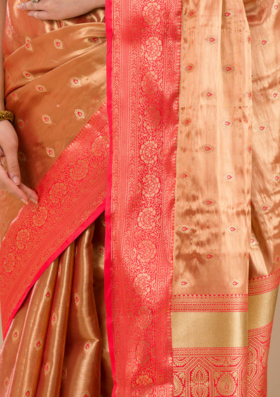 Red Zariwork Tissue Saree