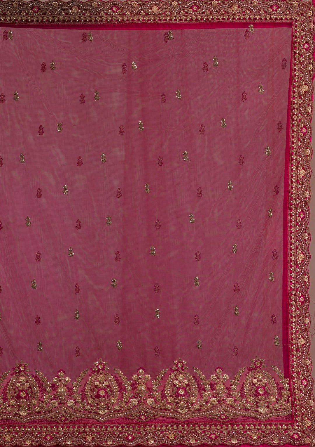 Red Zariwork Velvet Readymade Lehenga-Koskii