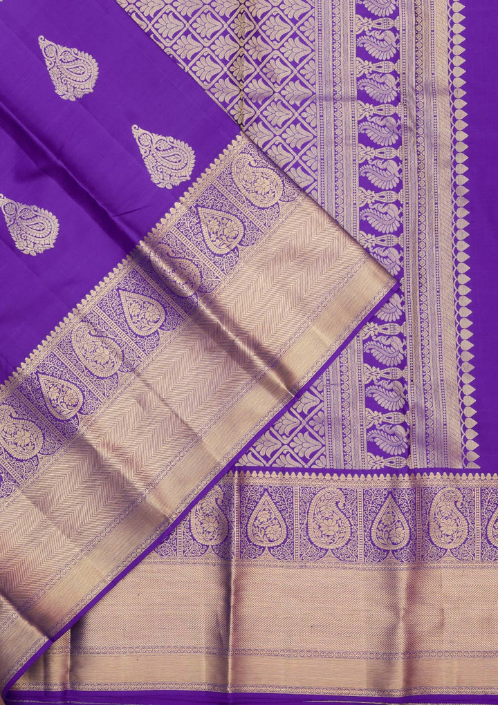 Royal Blue Zariwork Pure Silk Saree-Koskii