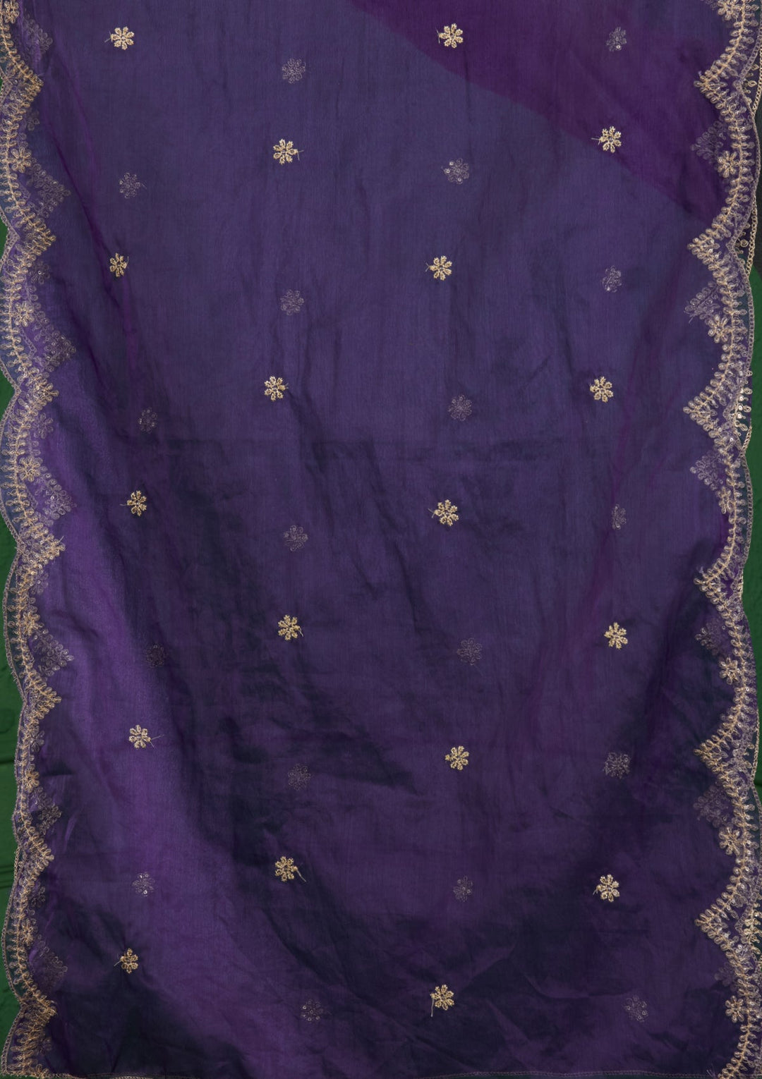 Royal Blue Zariwork Semi Crepe Readymade Salwar Suit-Koskii