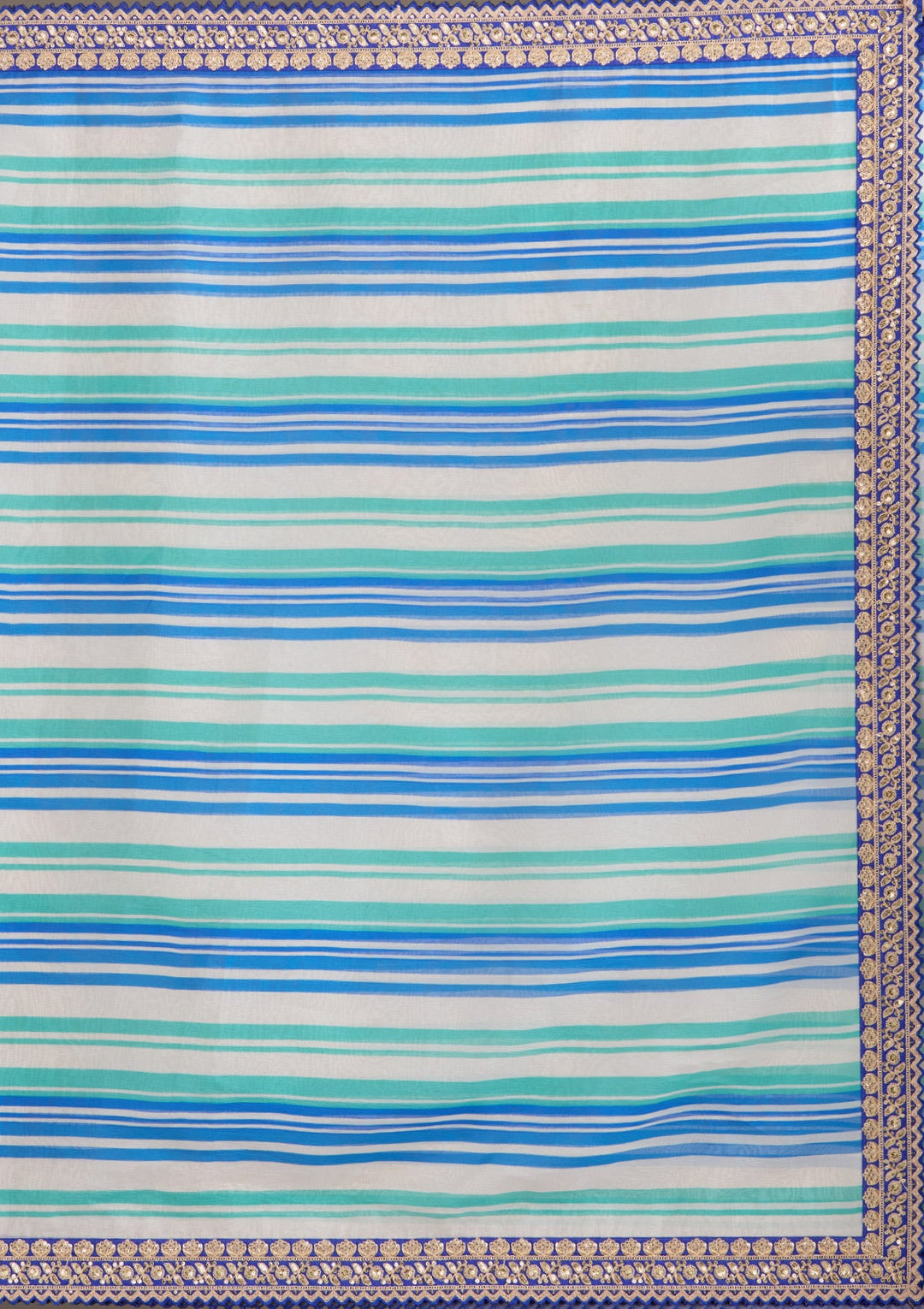Royal Blue Sequins Tissue Saree-Koskii