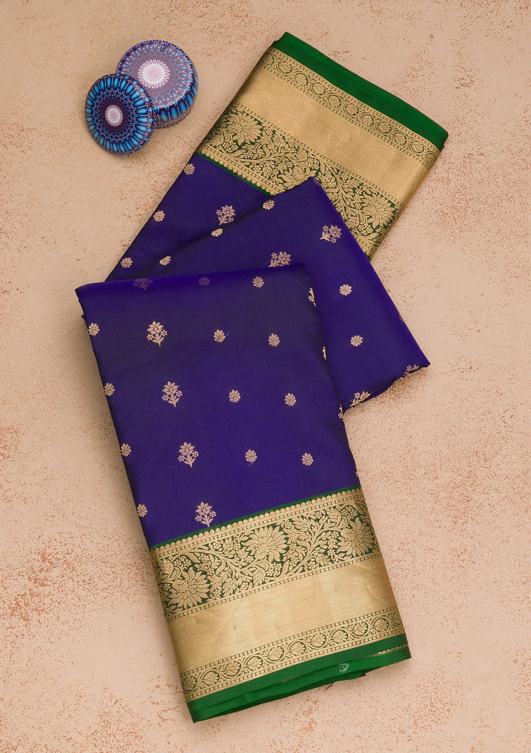 Royal Blue Zariwork Pure Silk Saree-Koskii
