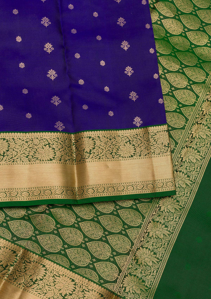 Royal Blue Zariwork Pure Silk Saree-Koskii