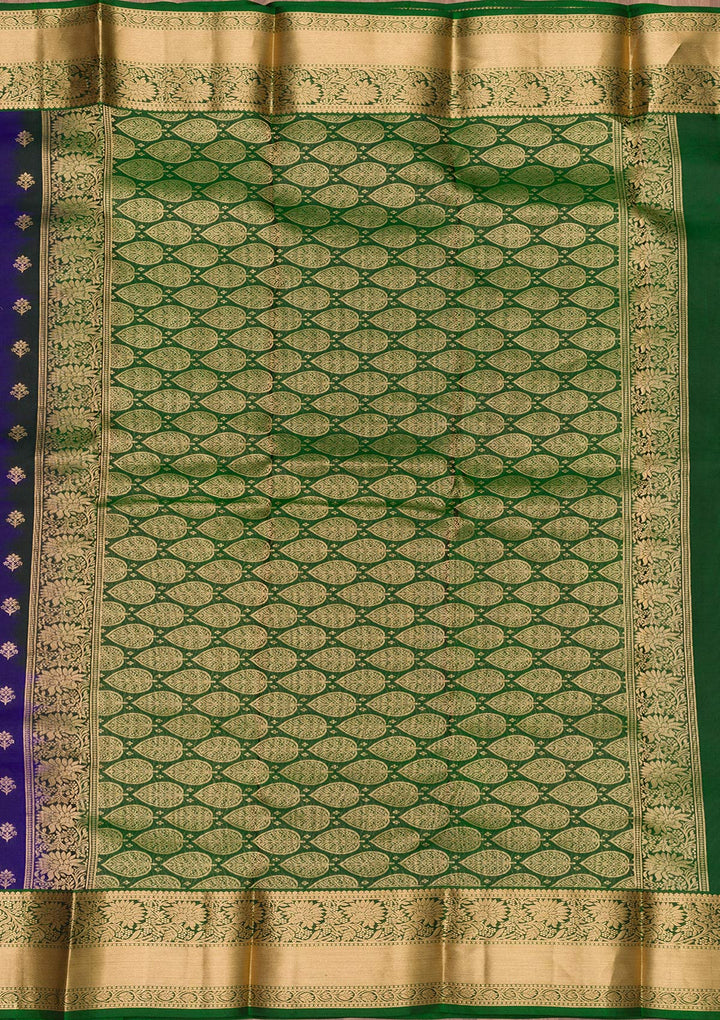 Royal Blue Zariwork Pure Silk Saree-Koskii