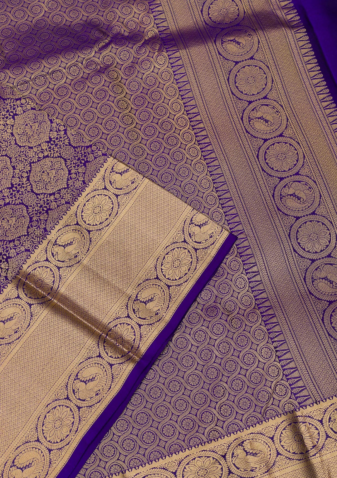 Royal Blue Zariwork Pure Silk Saree-Koskii