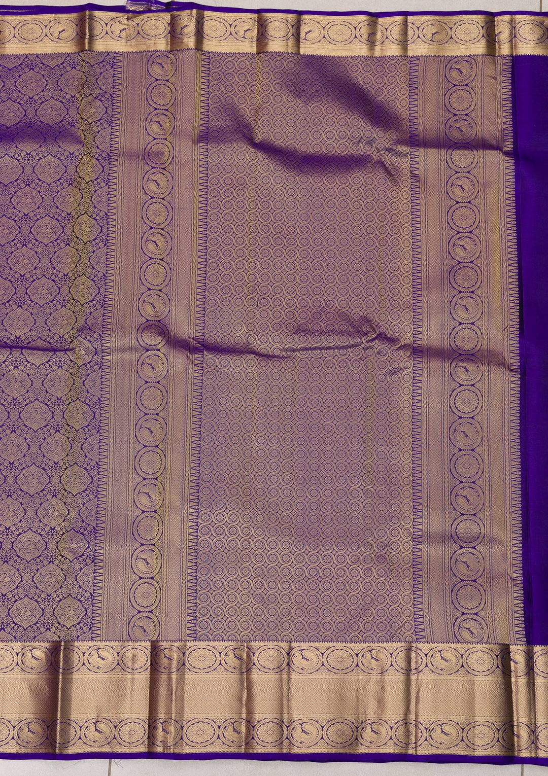 Royal Blue Zariwork Pure Silk Saree-Koskii
