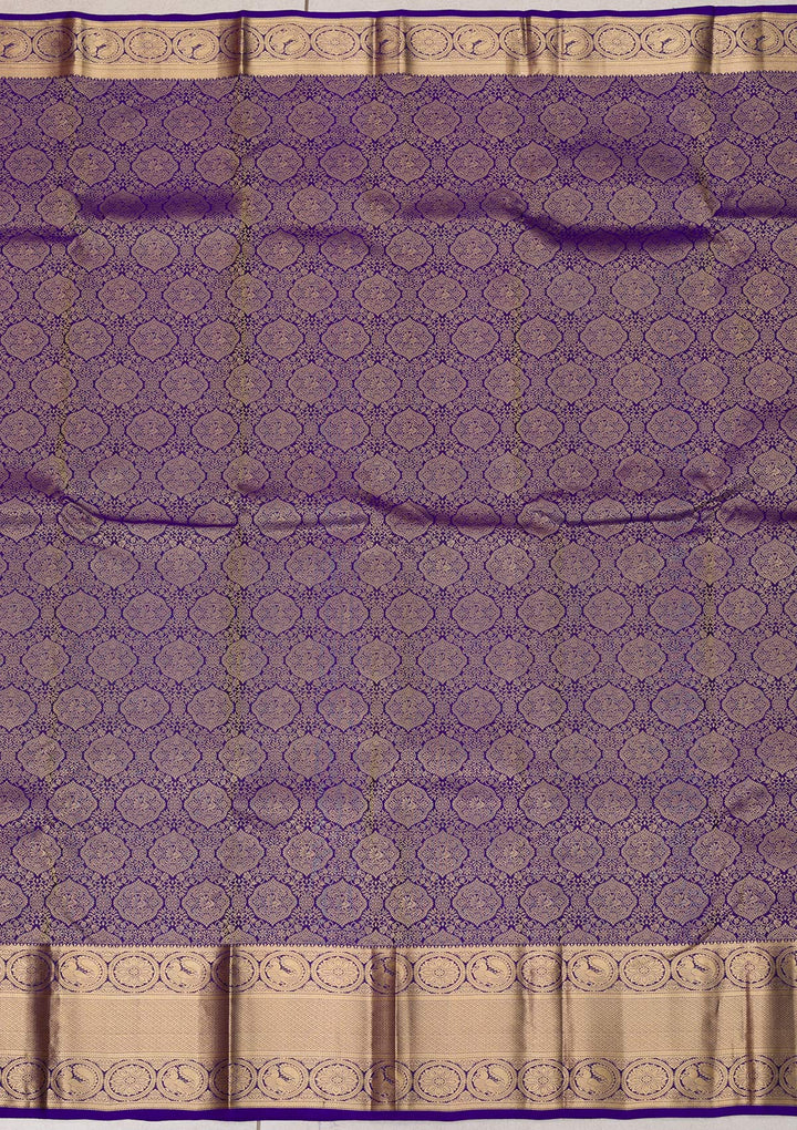 Royal Blue Zariwork Pure Silk Saree-Koskii