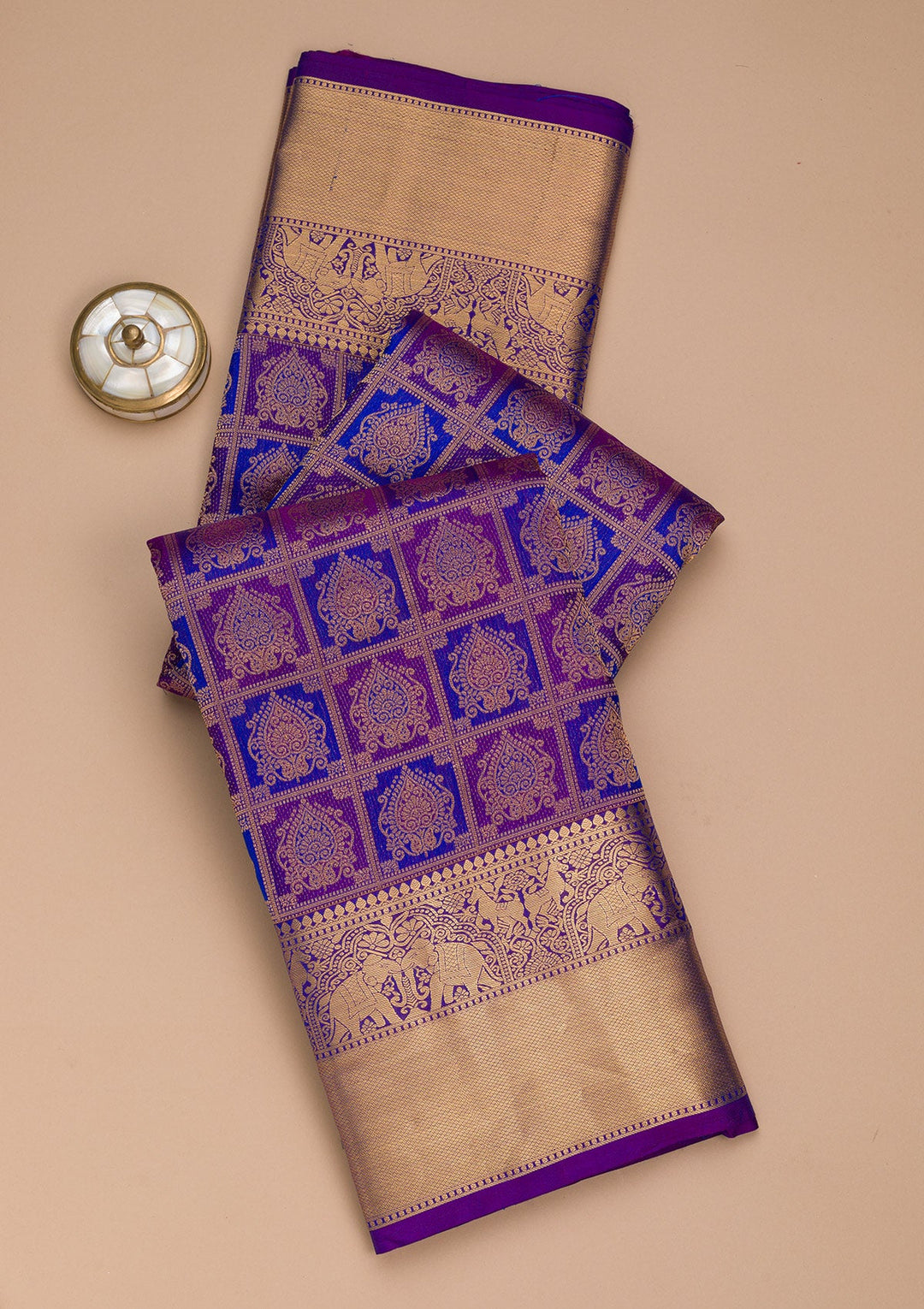 Purple Zariwork Pure Silk Saree-Koskii