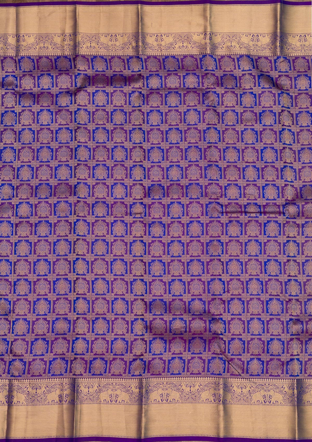 Purple Zariwork Pure Silk Saree-Koskii