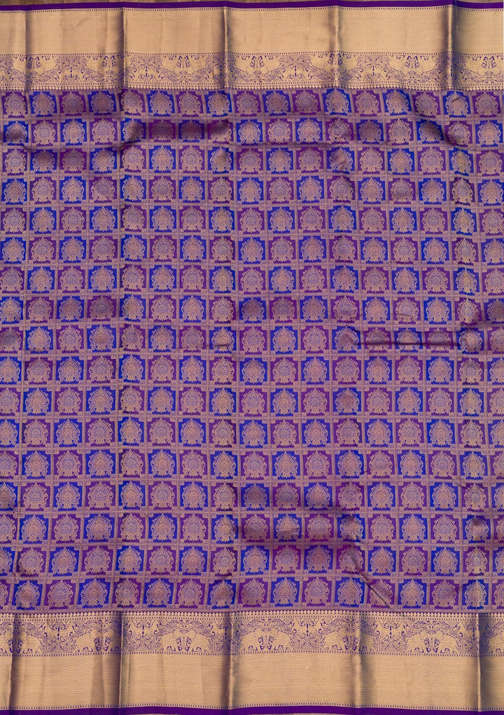 Purple Zariwork Pure Silk Saree-Koskii