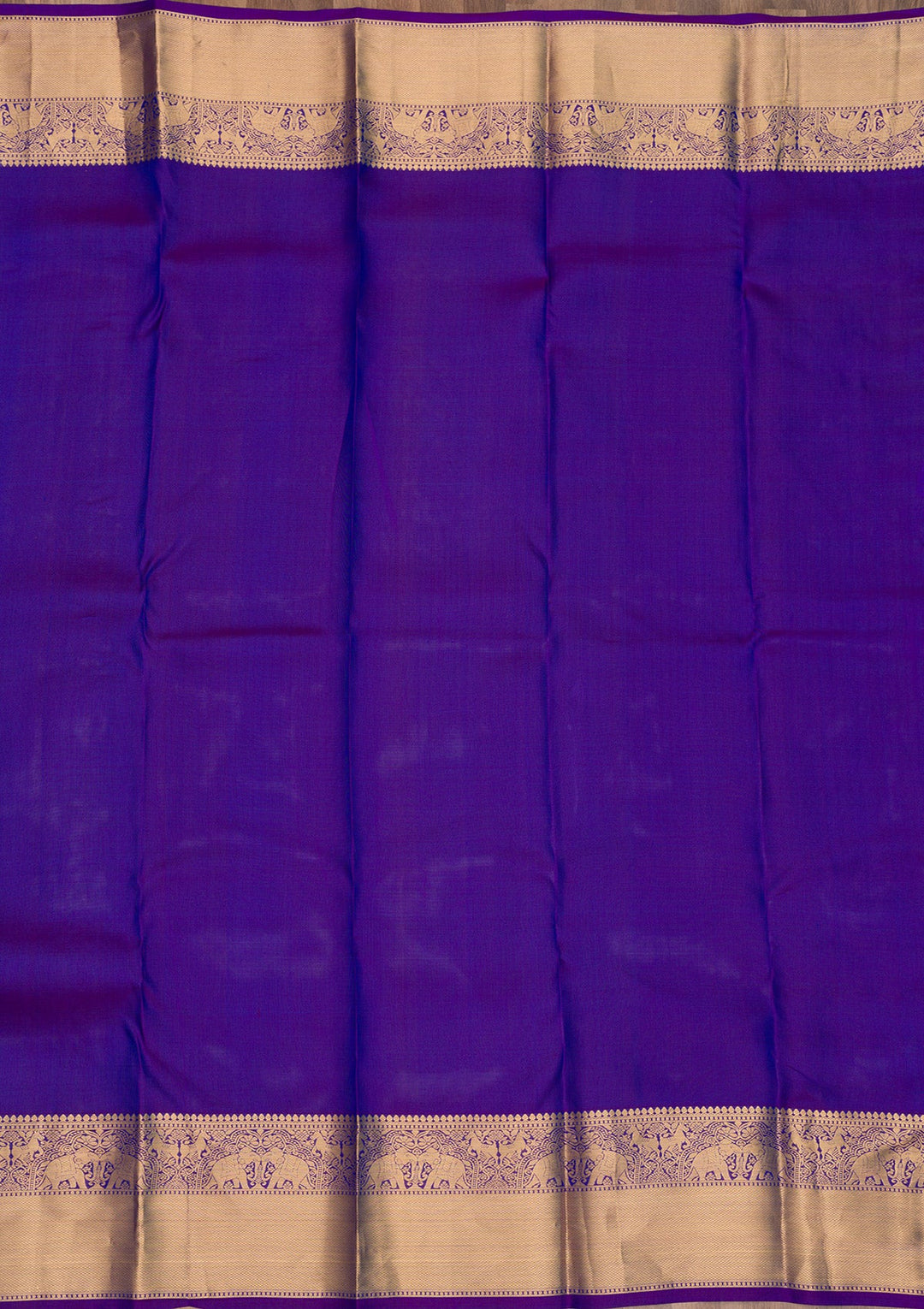 Purple Zariwork Pure Silk Saree-Koskii