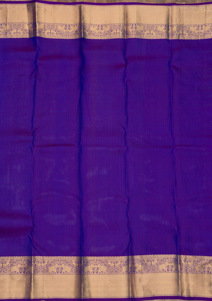 Purple Zariwork Pure Silk Saree-Koskii
