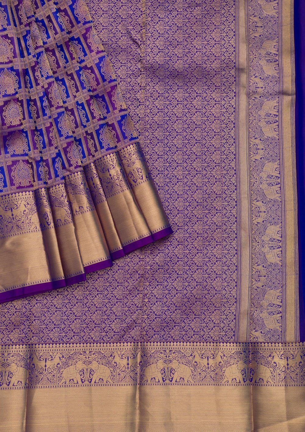 Purple Zariwork Pure Silk Saree-Koskii