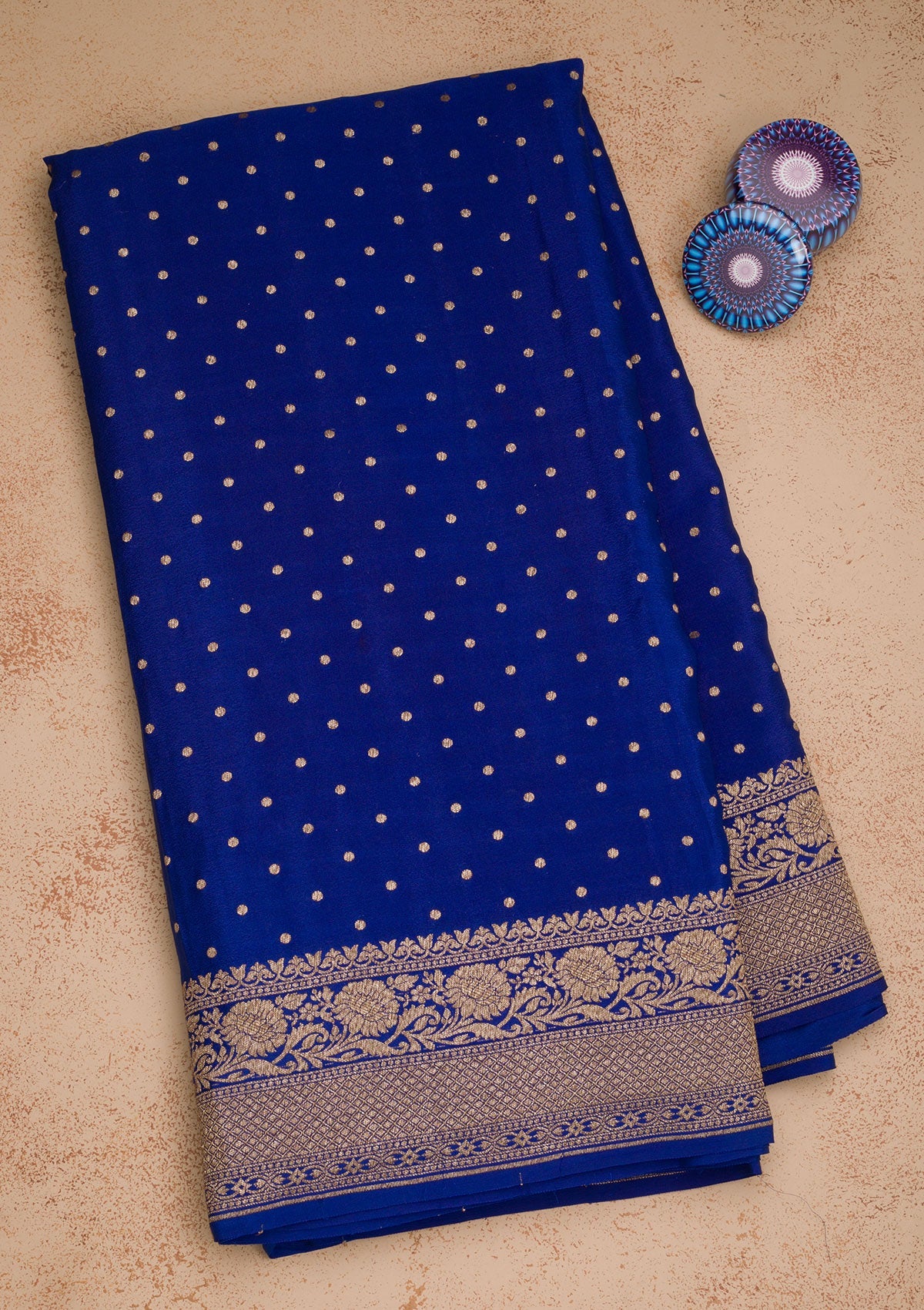 Royal Blue Zariwork Pure Silk Saree-Koskii