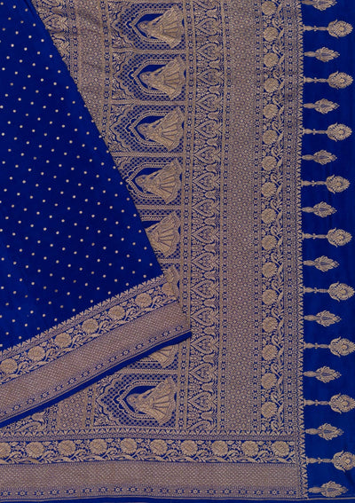 Royal Blue Zariwork Pure Silk Saree-Koskii