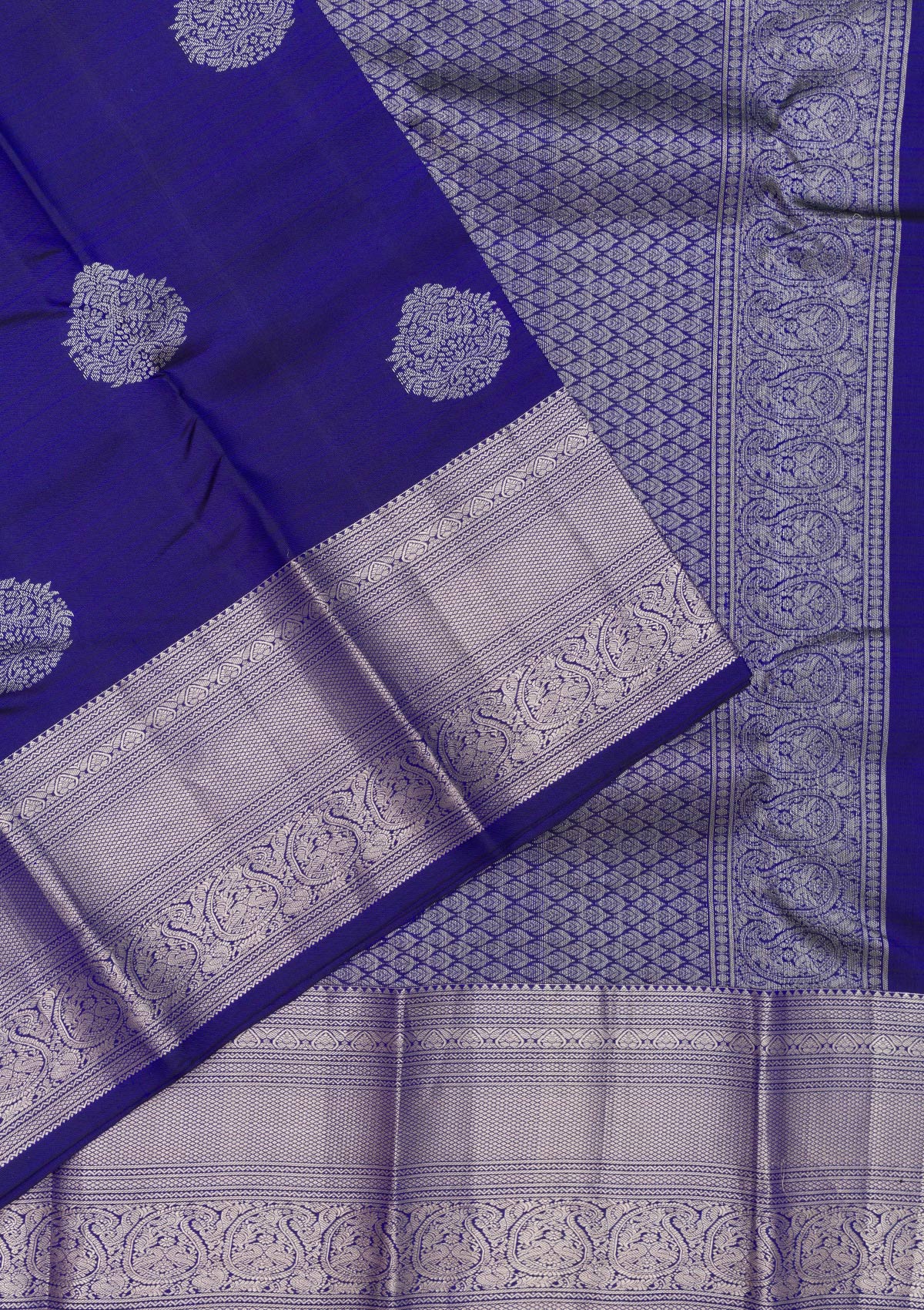 Royal Blue Zariwork Pure Silk Saree-Koskii