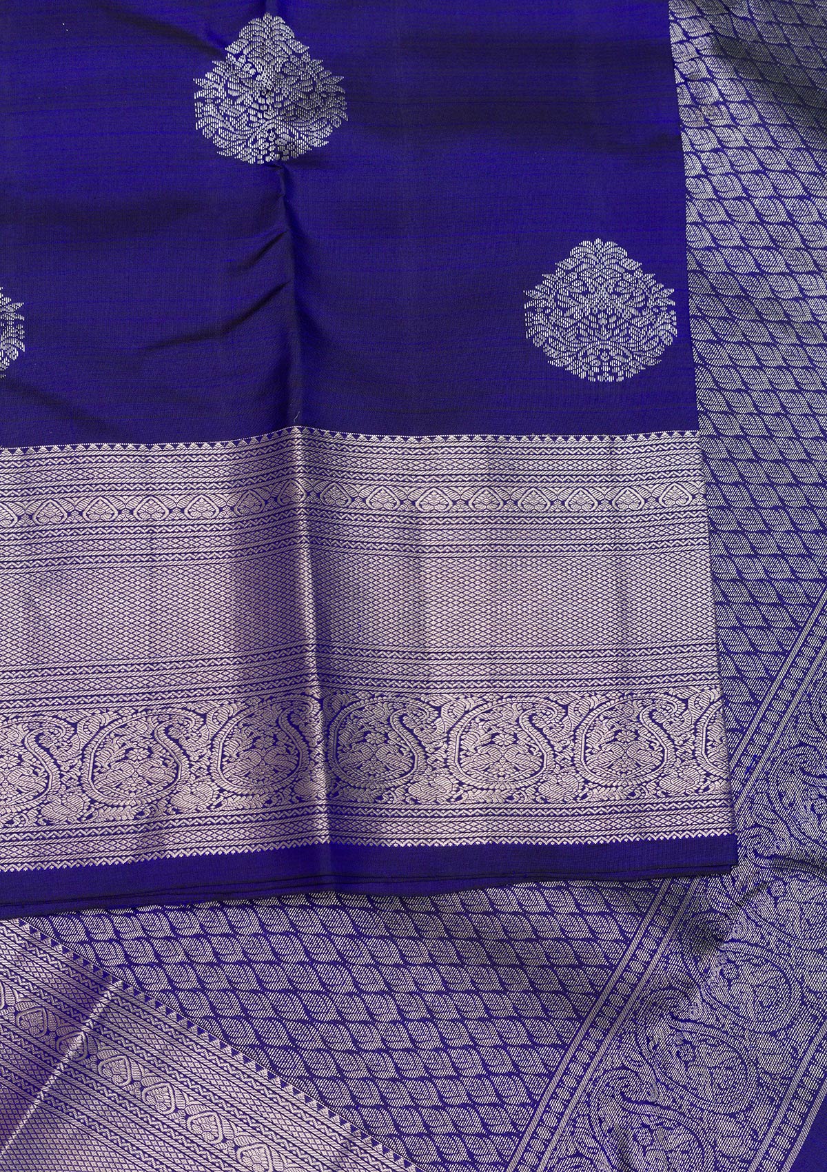 Royal Blue Zariwork Pure Silk Saree-Koskii