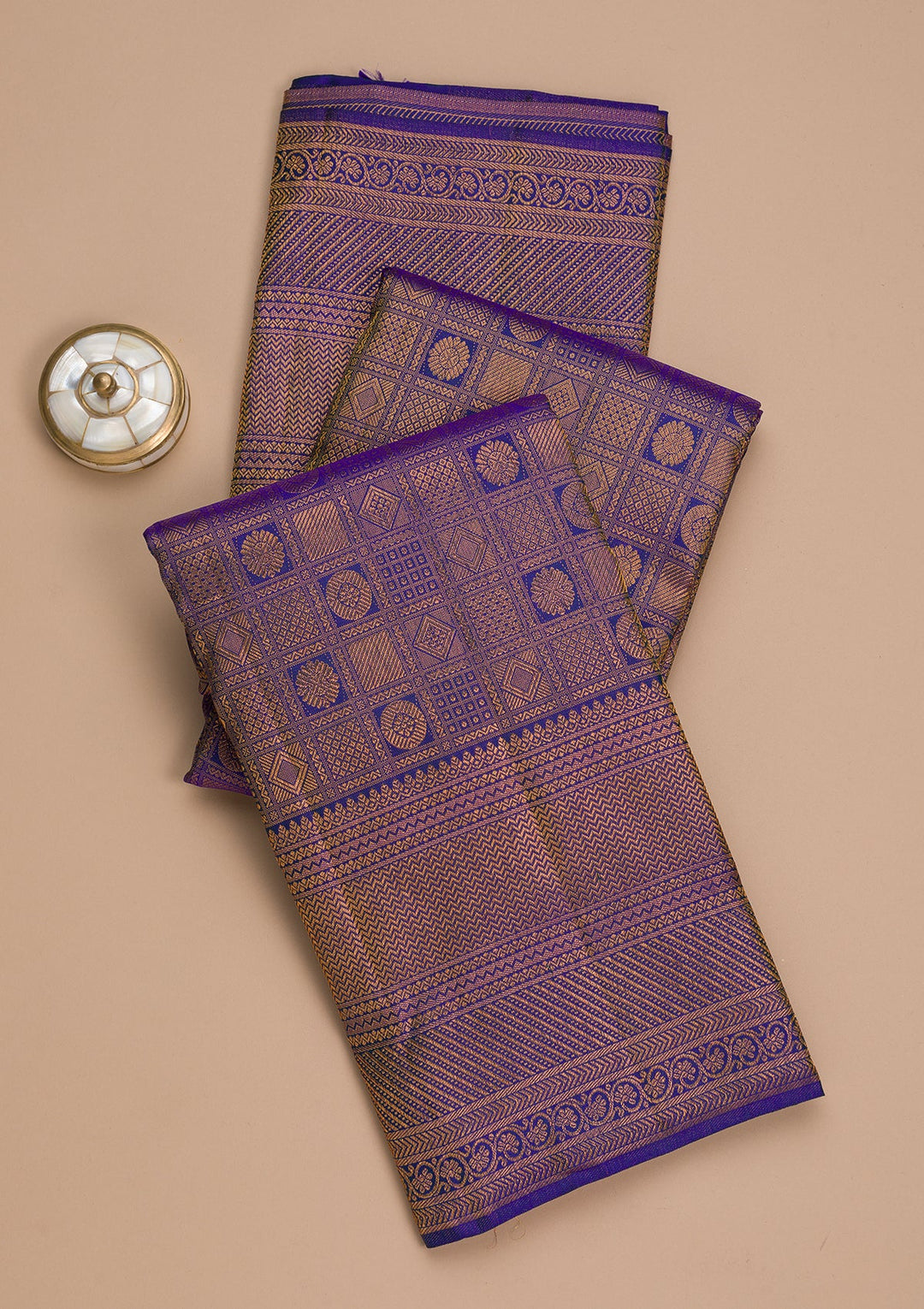 Royal Blue Zariwork Pure Silk Saree-Koskii