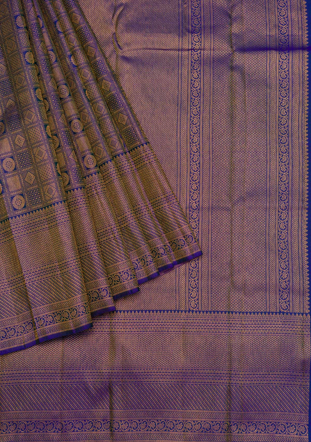 Royal Blue Zariwork Pure Silk Saree-Koskii
