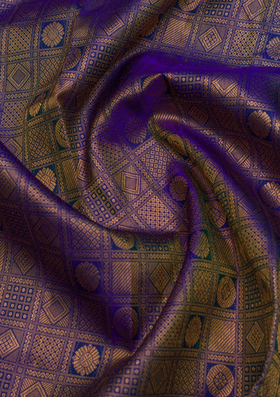 Royal Blue Zariwork Pure Silk Saree-Koskii