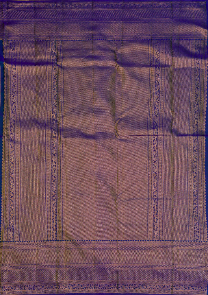 Royal Blue Zariwork Pure Silk Saree-Koskii