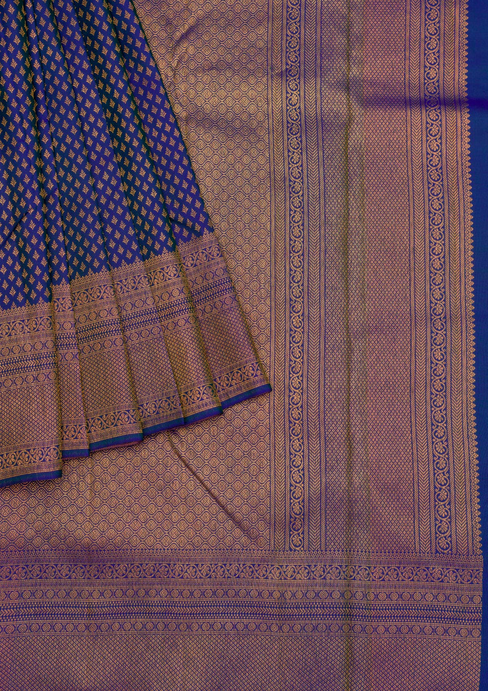 Royal Blue Zariwork Pure Silk Saree-Koskii