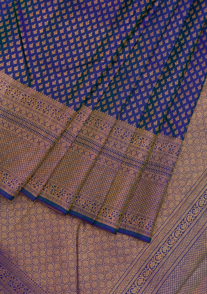 Royal Blue Zariwork Pure Silk Saree-Koskii