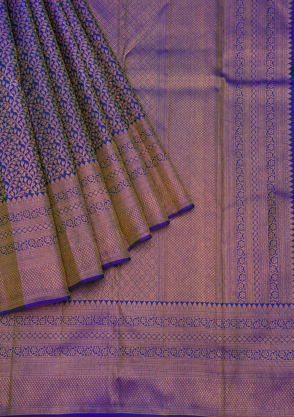 Royal Blue Zariwork Pure Silk Saree-Koskii
