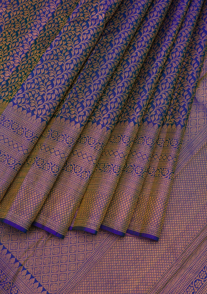 Royal Blue Zariwork Pure Silk Saree-Koskii