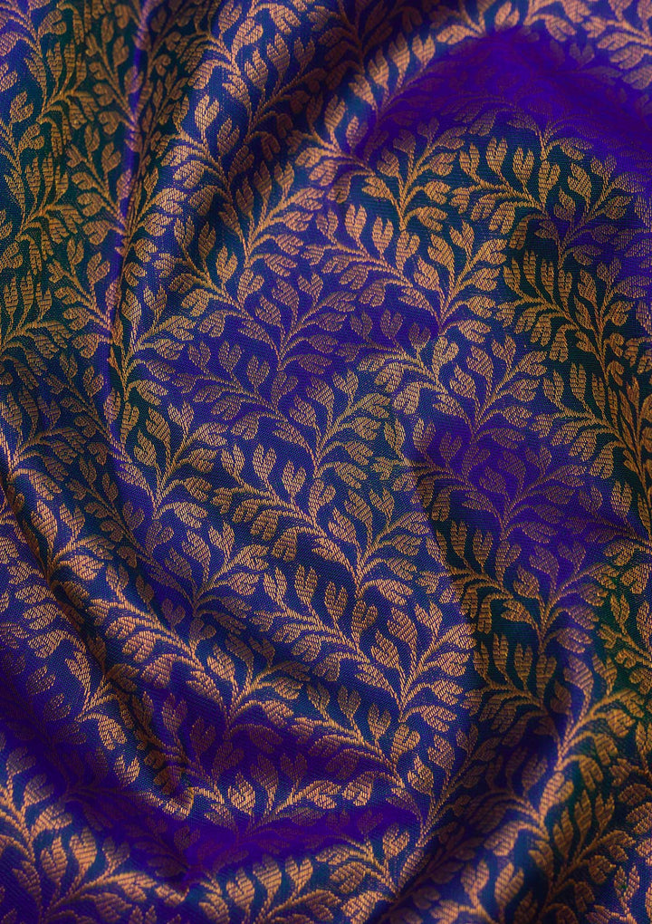 Royal Blue Zariwork Pure Silk Saree-Koskii