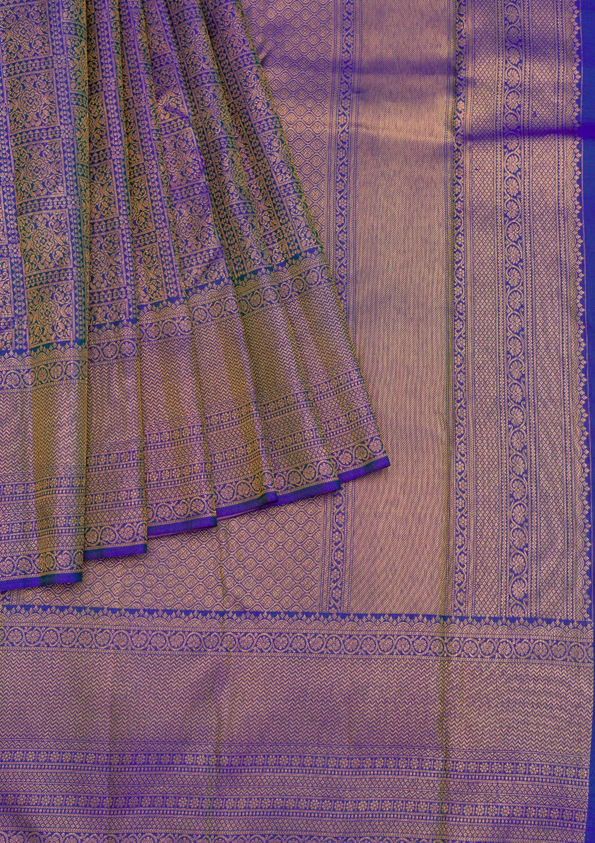 Royal Blue Zariwork Pure Silk Saree-Koskii