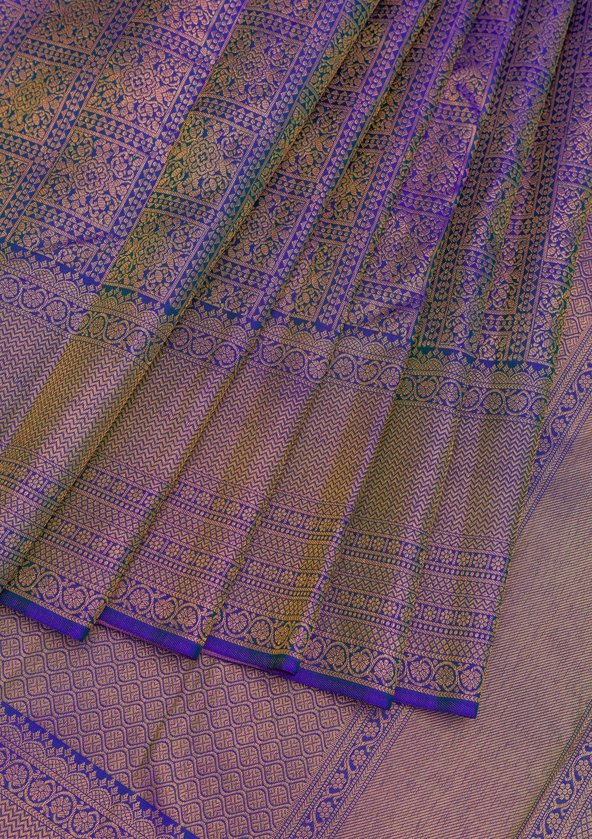 Royal Blue Zariwork Pure Silk Saree-Koskii