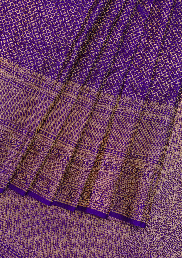 Royal Blue Zariwork Pure Silk Saree-Koskii