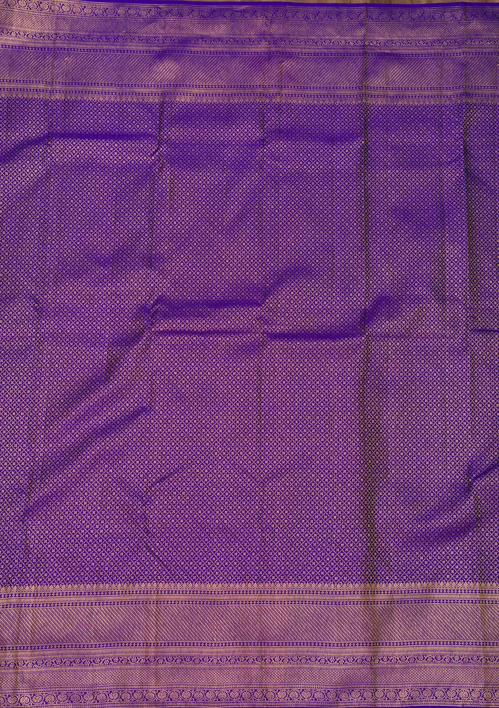 Royal Blue Zariwork Pure Silk Saree-Koskii