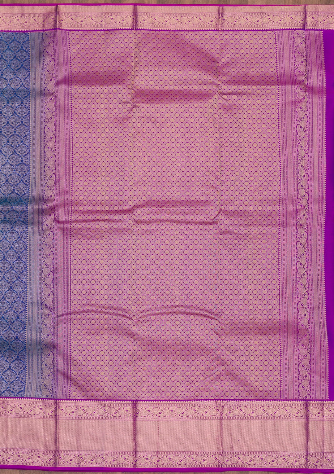 Royal Blue Zariwork Pure Silk Saree-Koskii