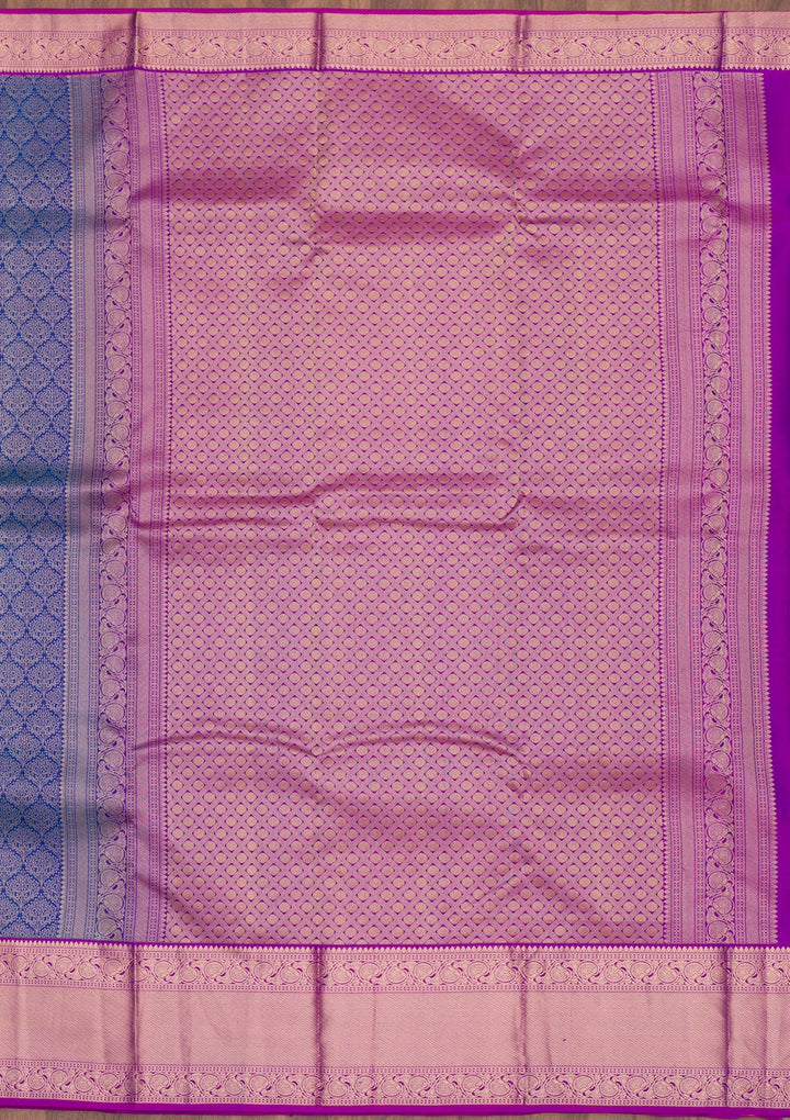 Royal Blue Zariwork Pure Silk Saree-Koskii