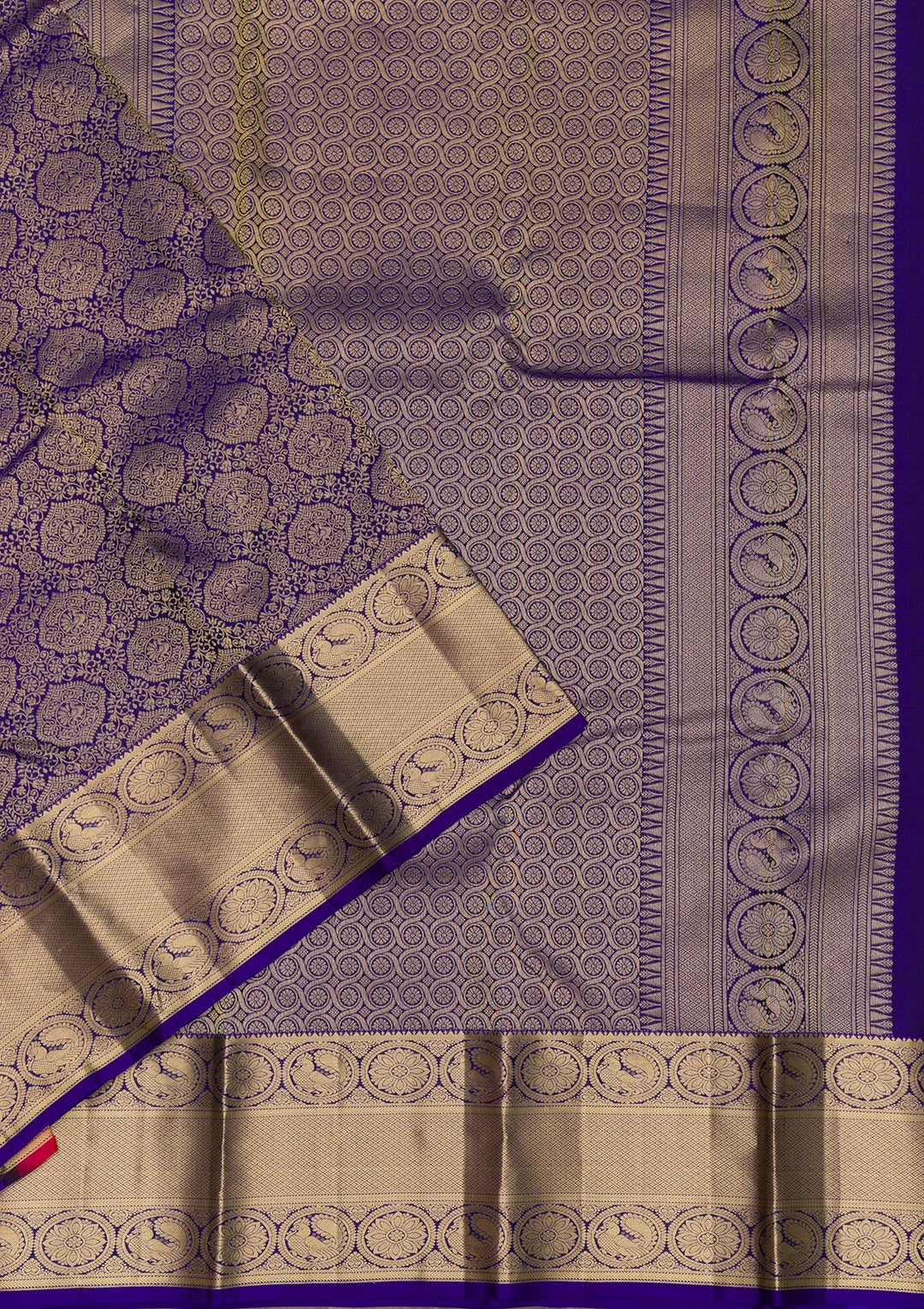 Royal Blue Zariwork Pure Silk Saree-Koskii