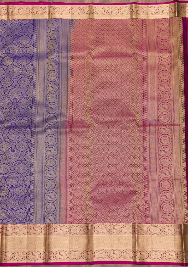 Royal Blue Zariwork Pure Silk Saree-Koskii